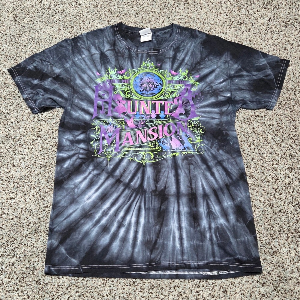 Colortone Haunted Mansion Tie Dye Graphic Tee Disney Theme Park M Halloween